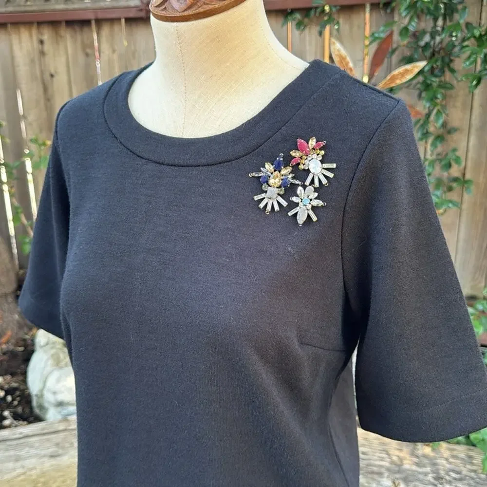 Banana Republic Jeweled Short Sleeve Sweater Zipper Back Women's Size Small